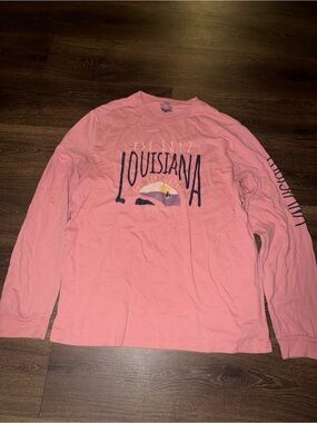 Louisiana Pink Long-Sleeve Graphic Shirt